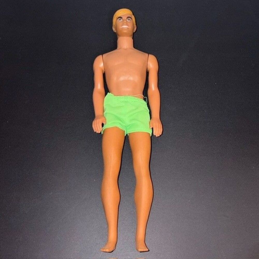 Vintage 1975 Sunset Malibu Ken Blond, Tan, Green Shorts #1088 Barbie Mattel